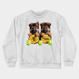 German Shepherd Puppies Pickleball Design Crewneck Sweatshirt